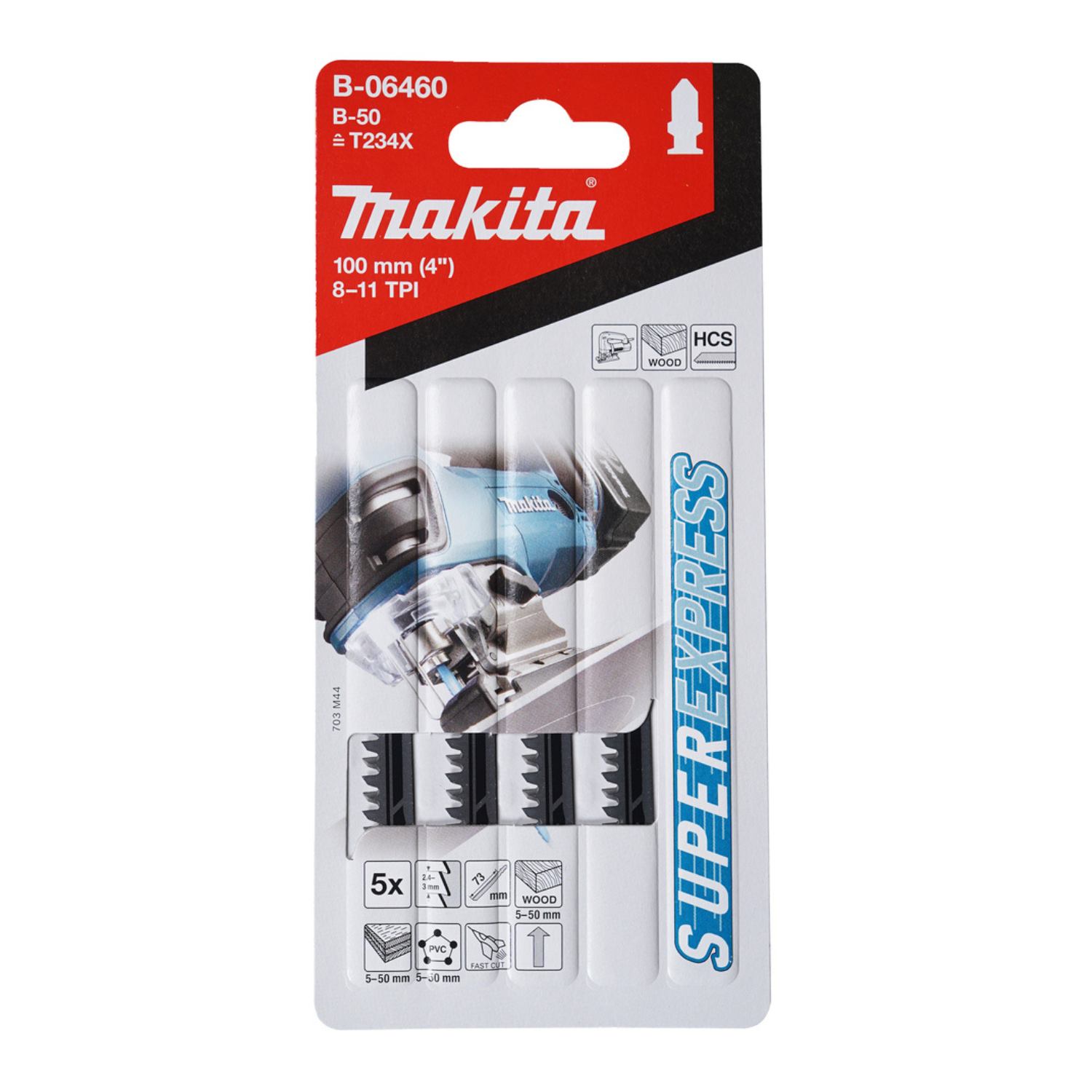 Makita Stichsägeblatt B-50 Holz/Kunststoff B-06460 • Arbeitslänge: 73 mm • 5 Stück – Bild 3