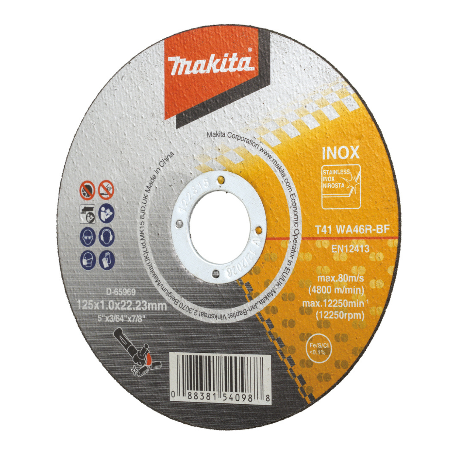 Makita Trennscheibe INOX 125x1,0mm 12Stk. D-65969-12 – Bild 3