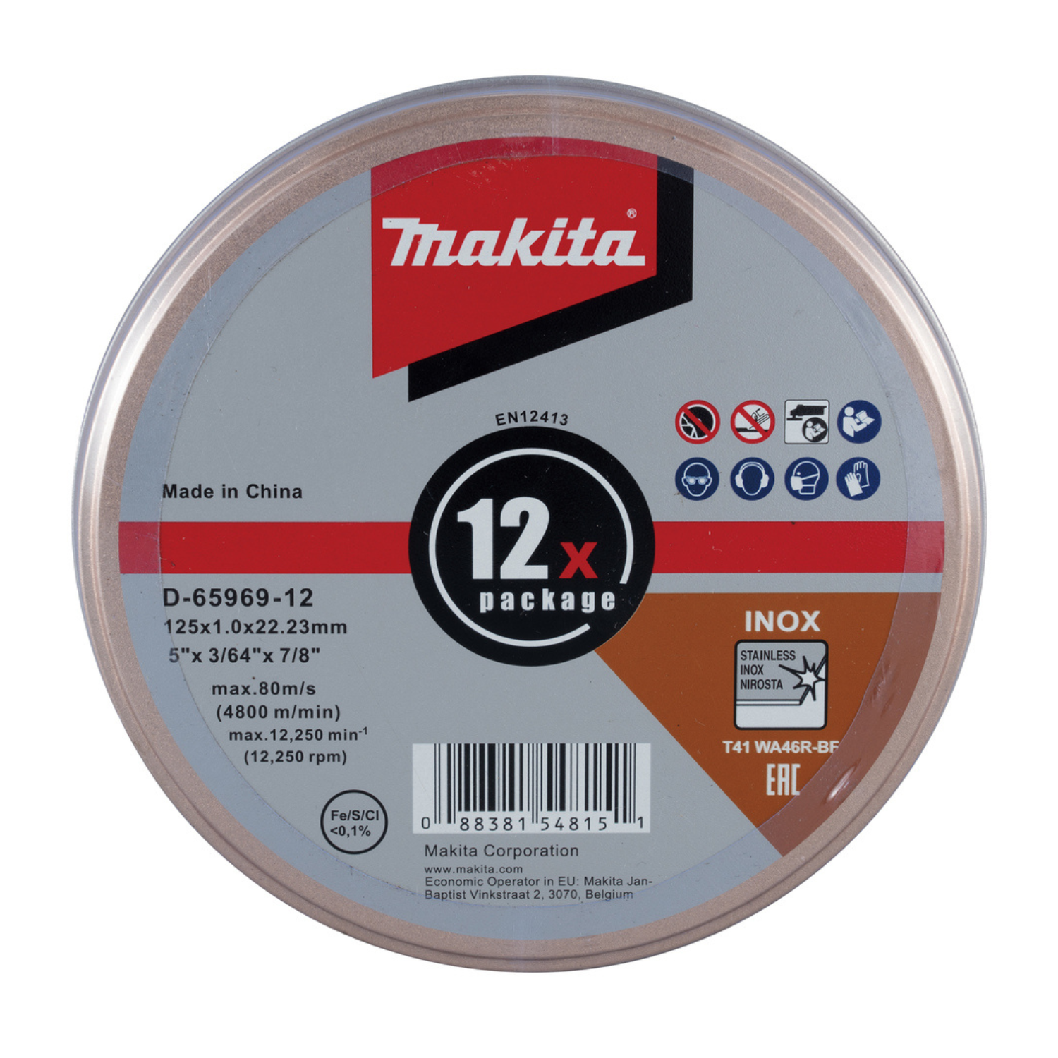 Makita Trennscheibe INOX 125x1,0mm 12Stk. D-65969-12