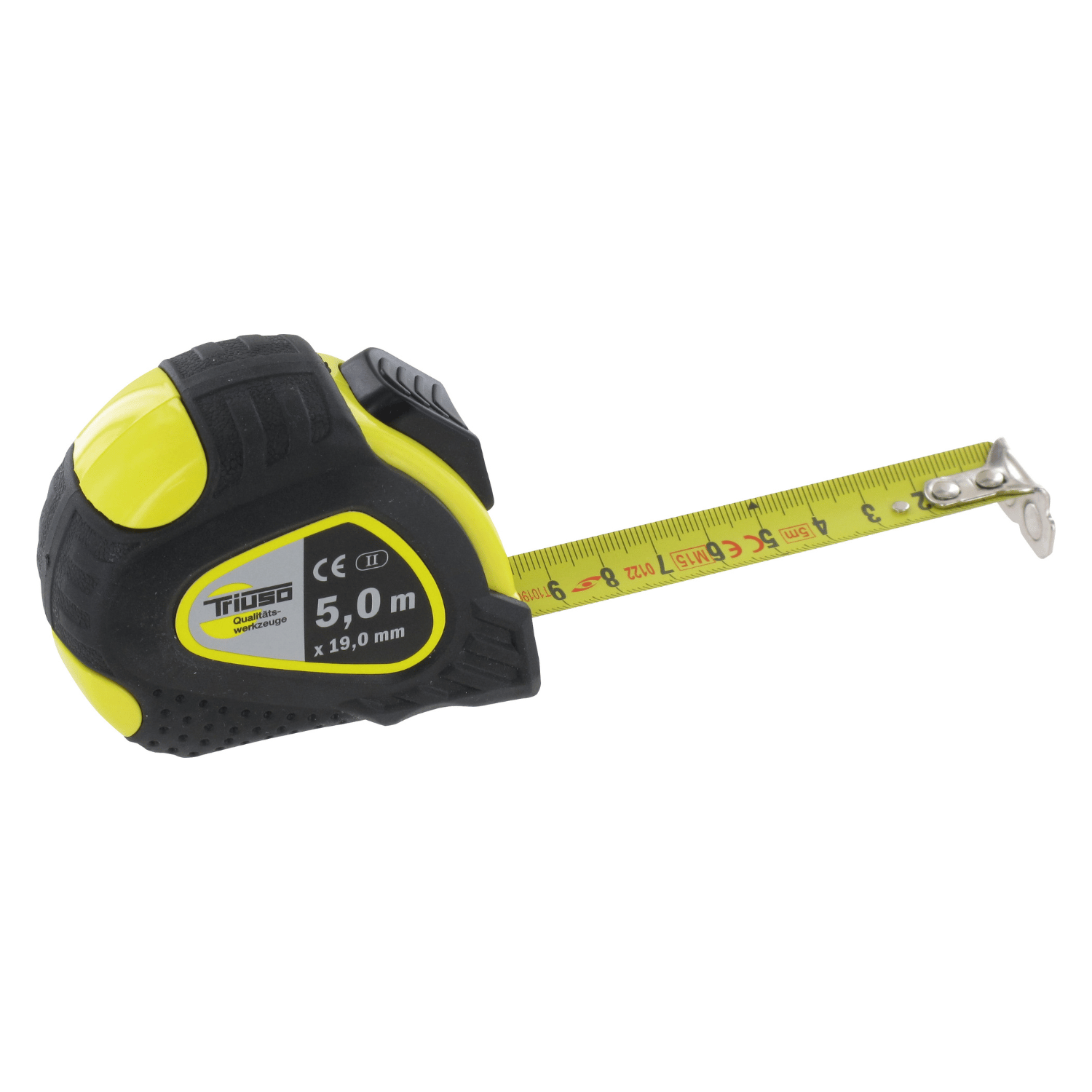 Triuso Taschenbandmaß 19 mm x 5 m mit Magnet und Auto-Lock, mit Gürtelclip